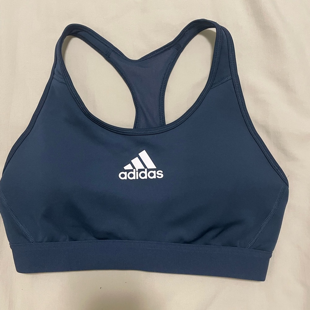 Adidas Blue Sports Bra with Racerback Design